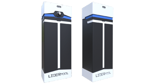 T-Light Overground Winder – bovengrondse zwembadwinder met solar module, LED-verlichting, dag/nacht-sensor en aluminium design, getoond in verschillende RAL-kleuren.